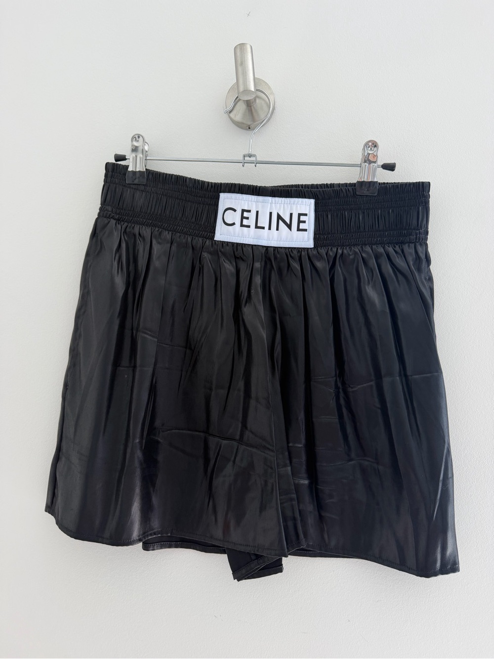 Celine Black Satin-Effect Elastic Waist Skort - Picture 1 of 2